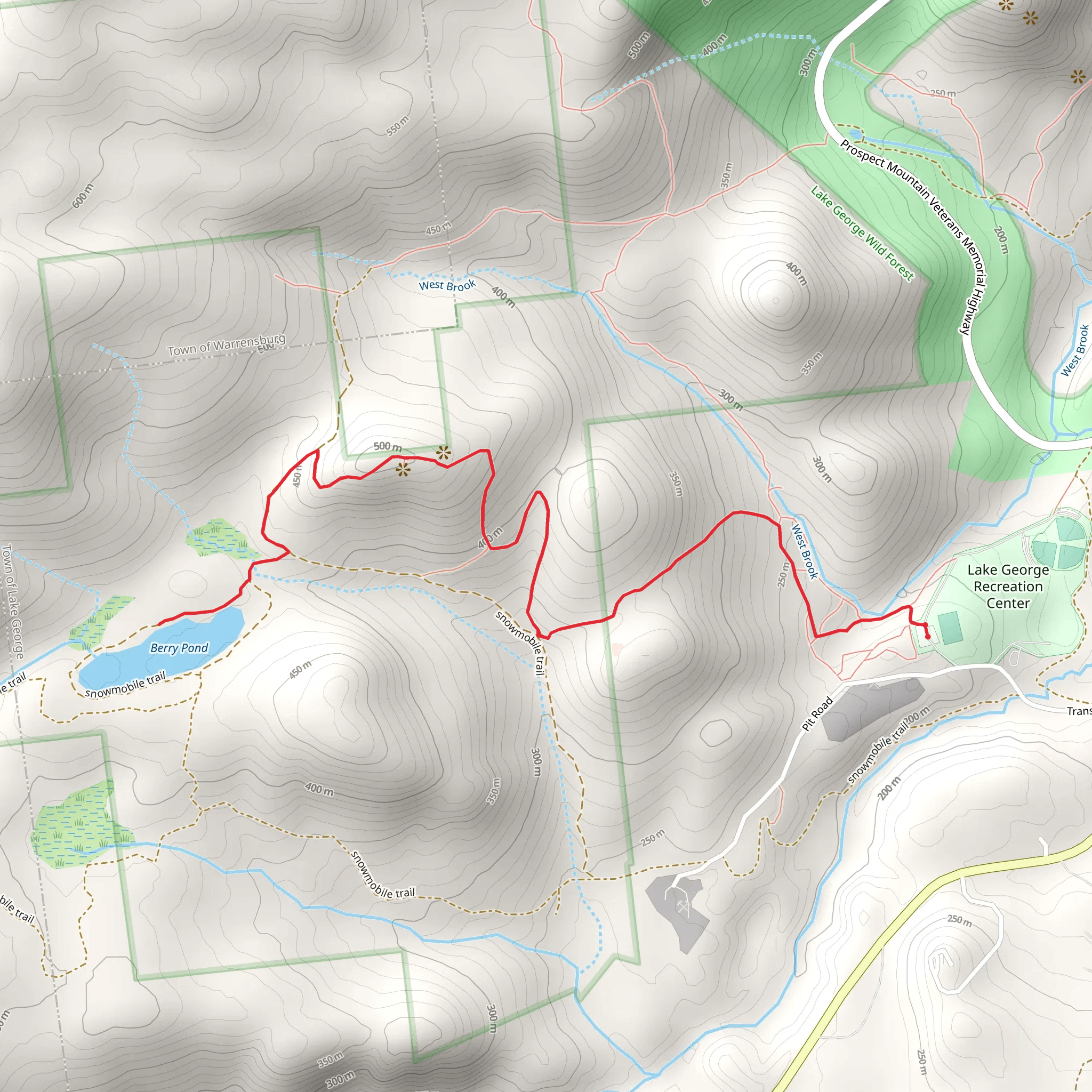 Berry Pond Trail mobile static map