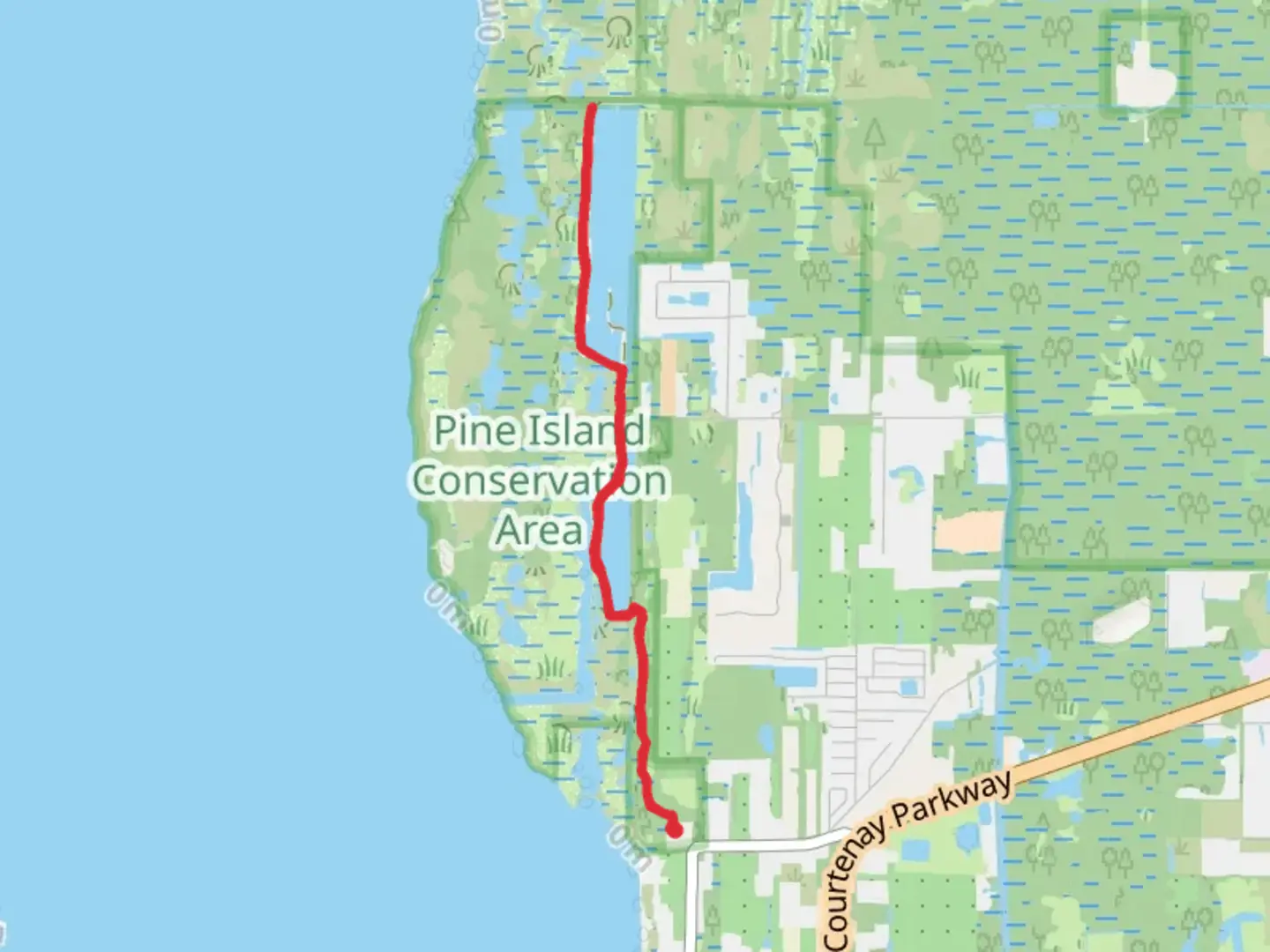 An image depicting the trail Garnet Reail - Pine Island and its surrounding area.