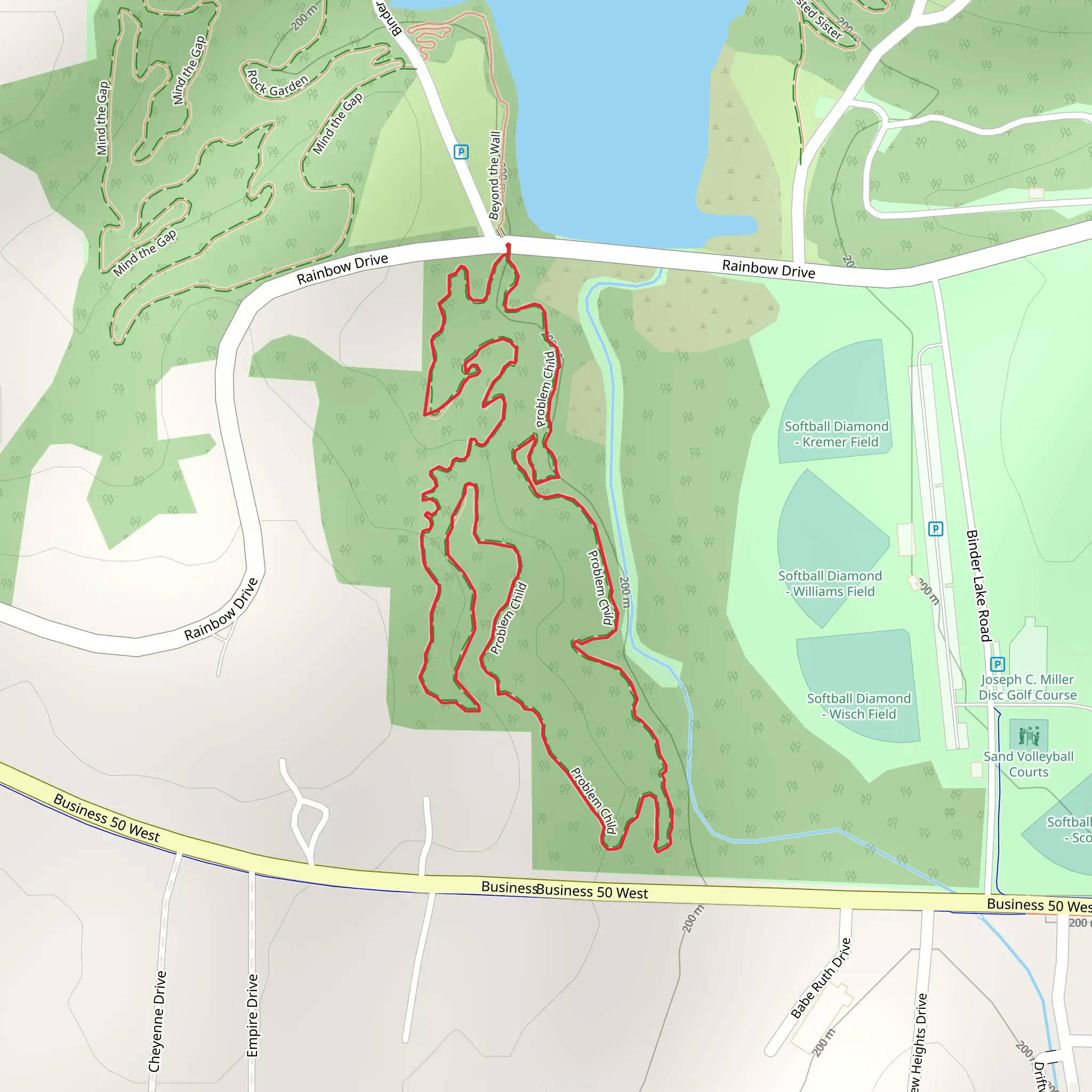 Red Loop Trail - Binder Lake mobile static map