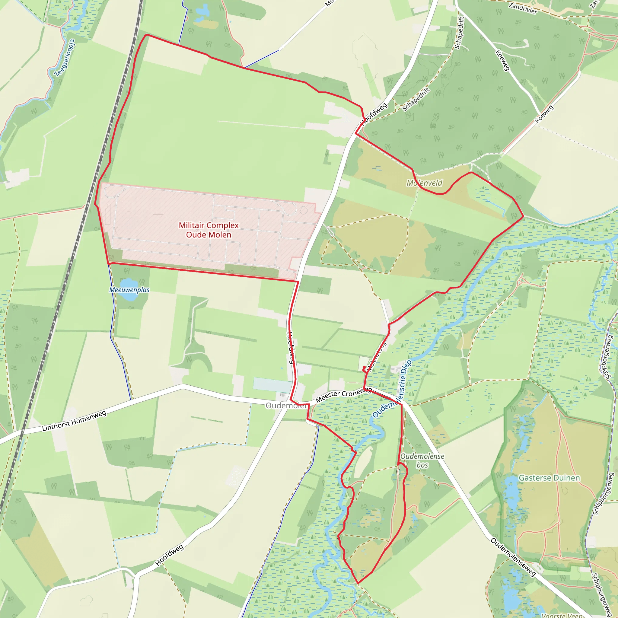 De Zwaluw and Oudemolense Veld Loop mobile static map