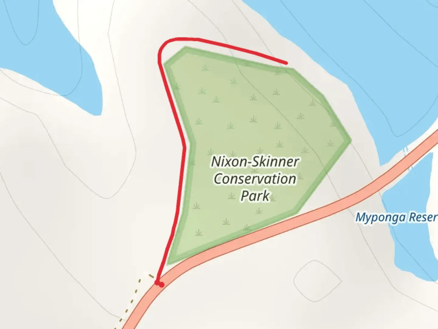 An image depicting the trail Nixon - Skinner Short Walk and its surrounding area.