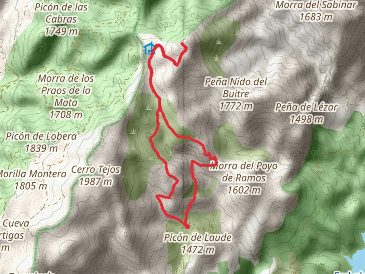 An image depicting the trail Hill of the Vulture PR A 349 and its surrounding area.