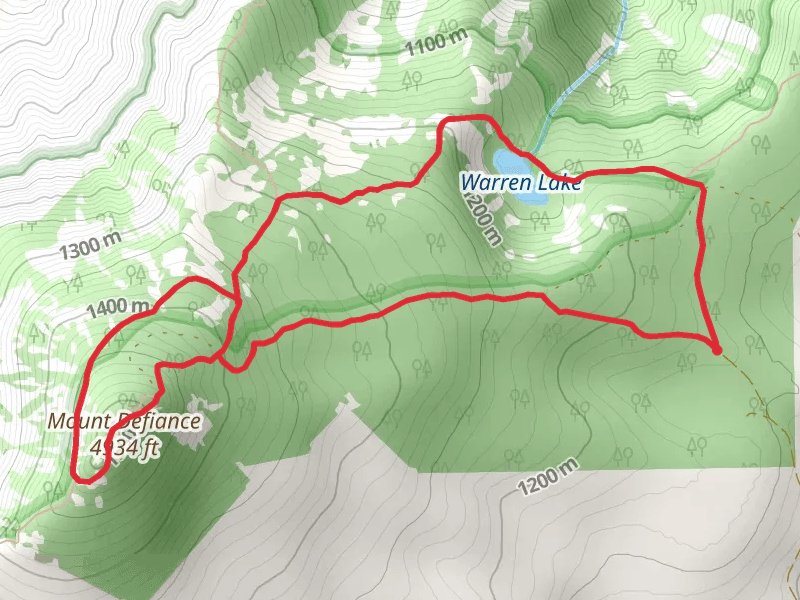 Warren Lake and Mount Defiance Loop Trail