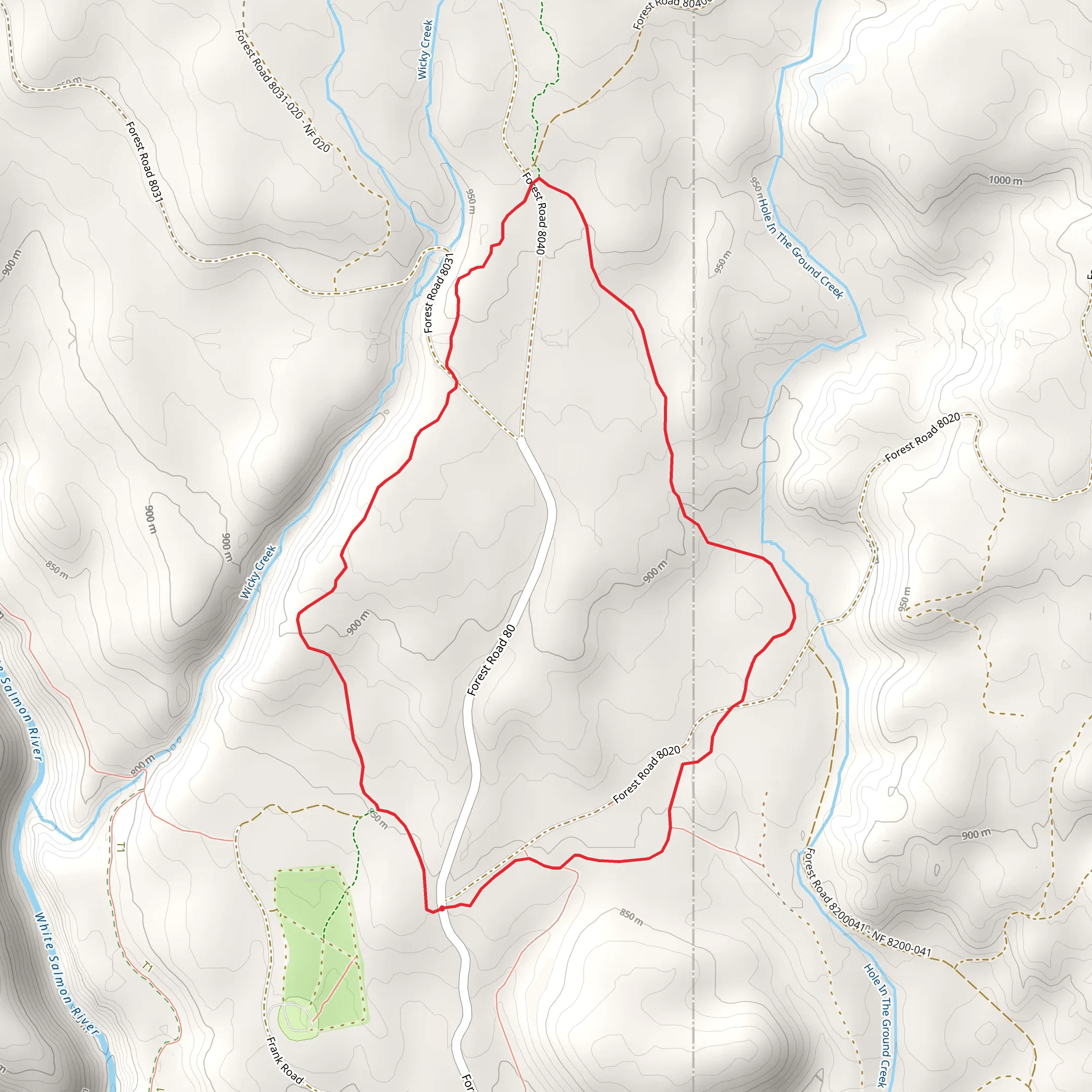 Wicky Creek and Big Tree Loop Trail mobile static map