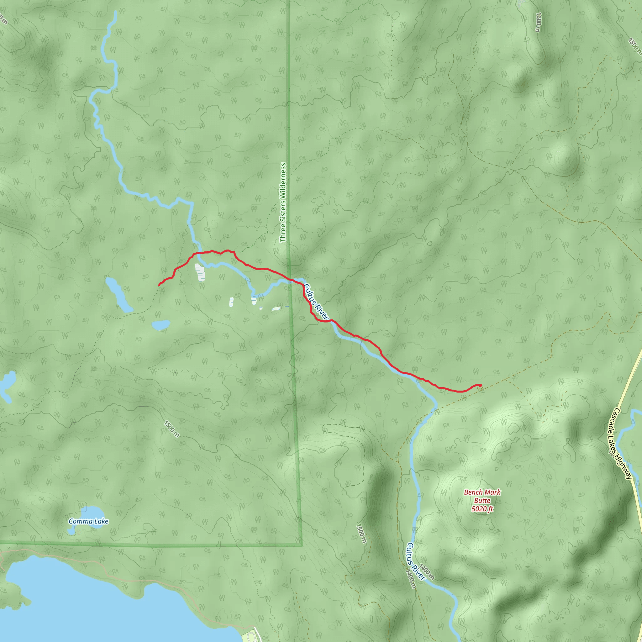 Cultus River mobile static map