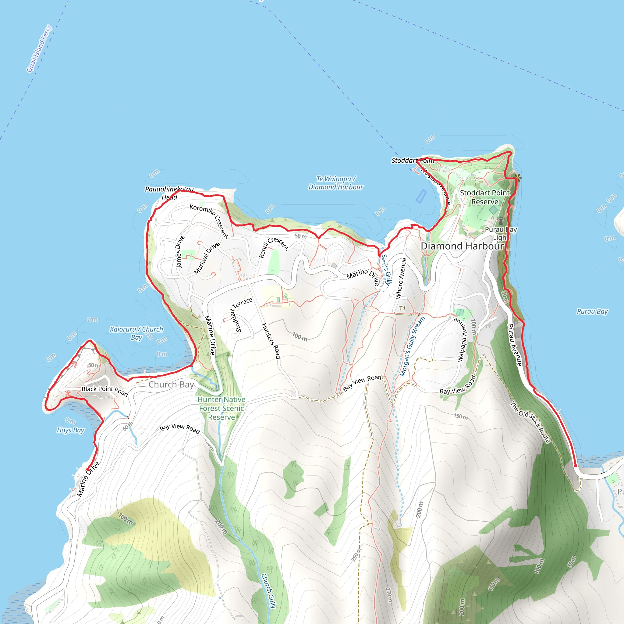 Head to Head Coastal Cliffs Walkway mobile static map