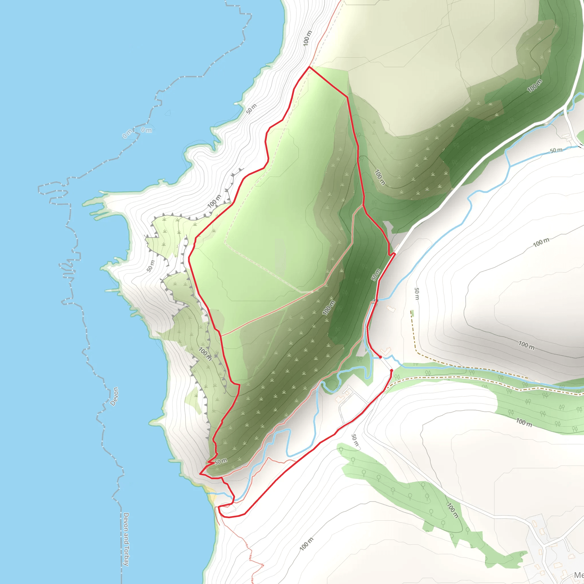 Welcombe Mouth Beach Loop mobile static map