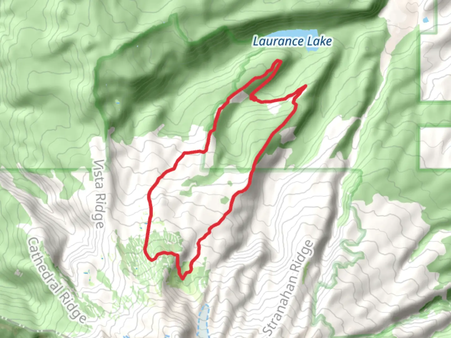 An image depicting the trail The Pinnacle Loop and its surrounding area.