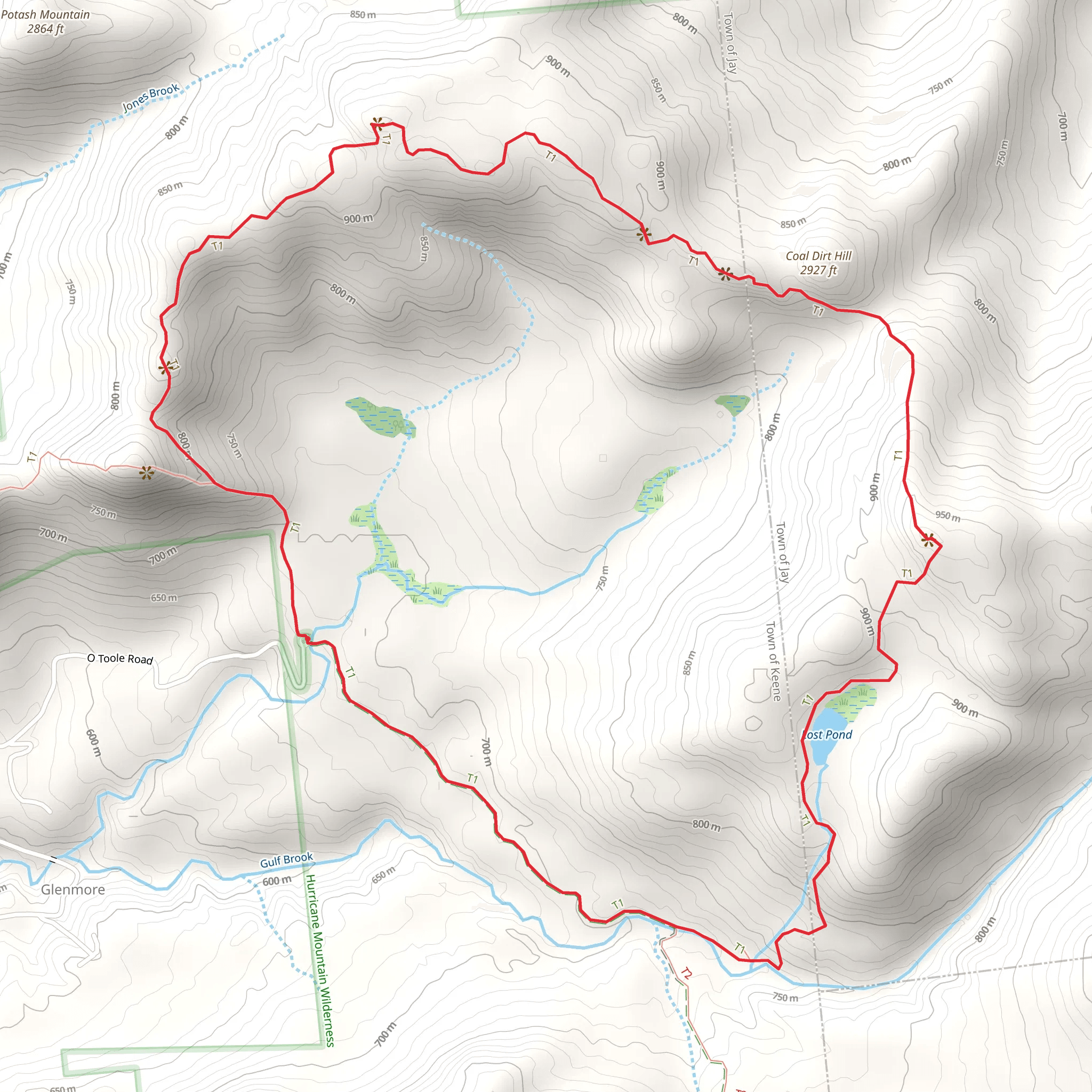 Coal Dirt Hill and Weston Mountain Loop Trail mobile static map