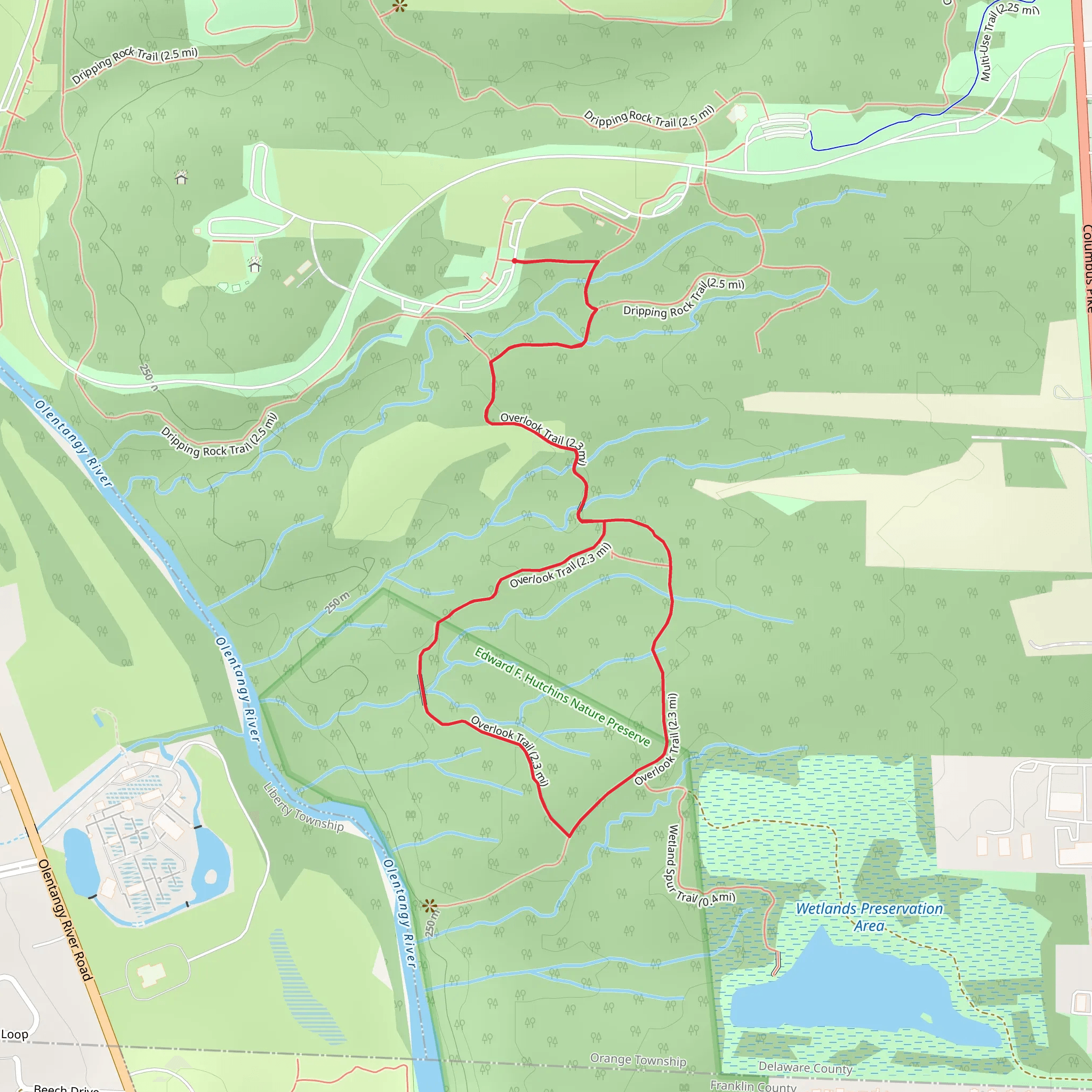 Highbanks Metro Park - Overlook Trail mobile static map