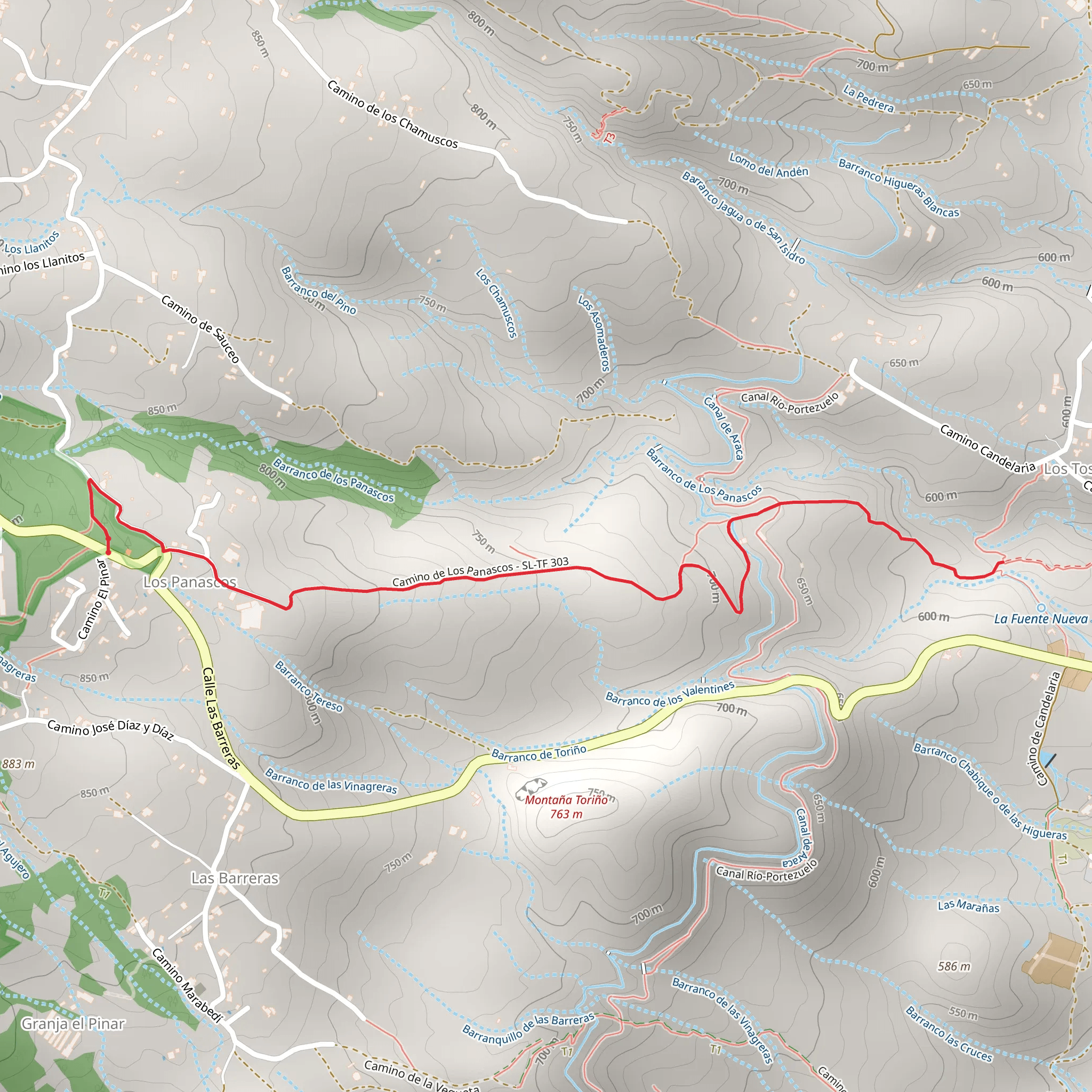 SL TF 303 Camino Los Panascos mobile static map
