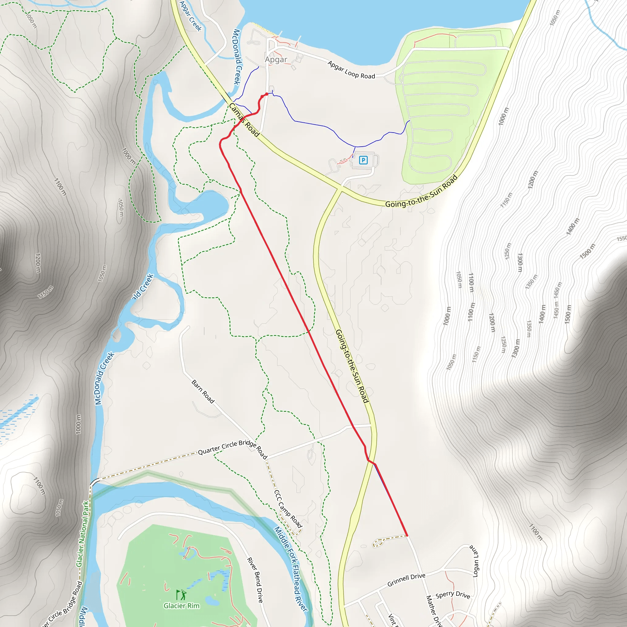 Apgar Trail mobile static map