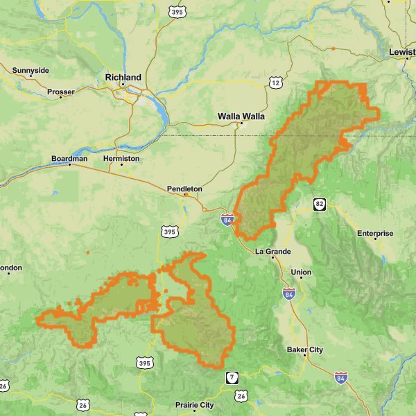 Umatilla National Forest mobile static map