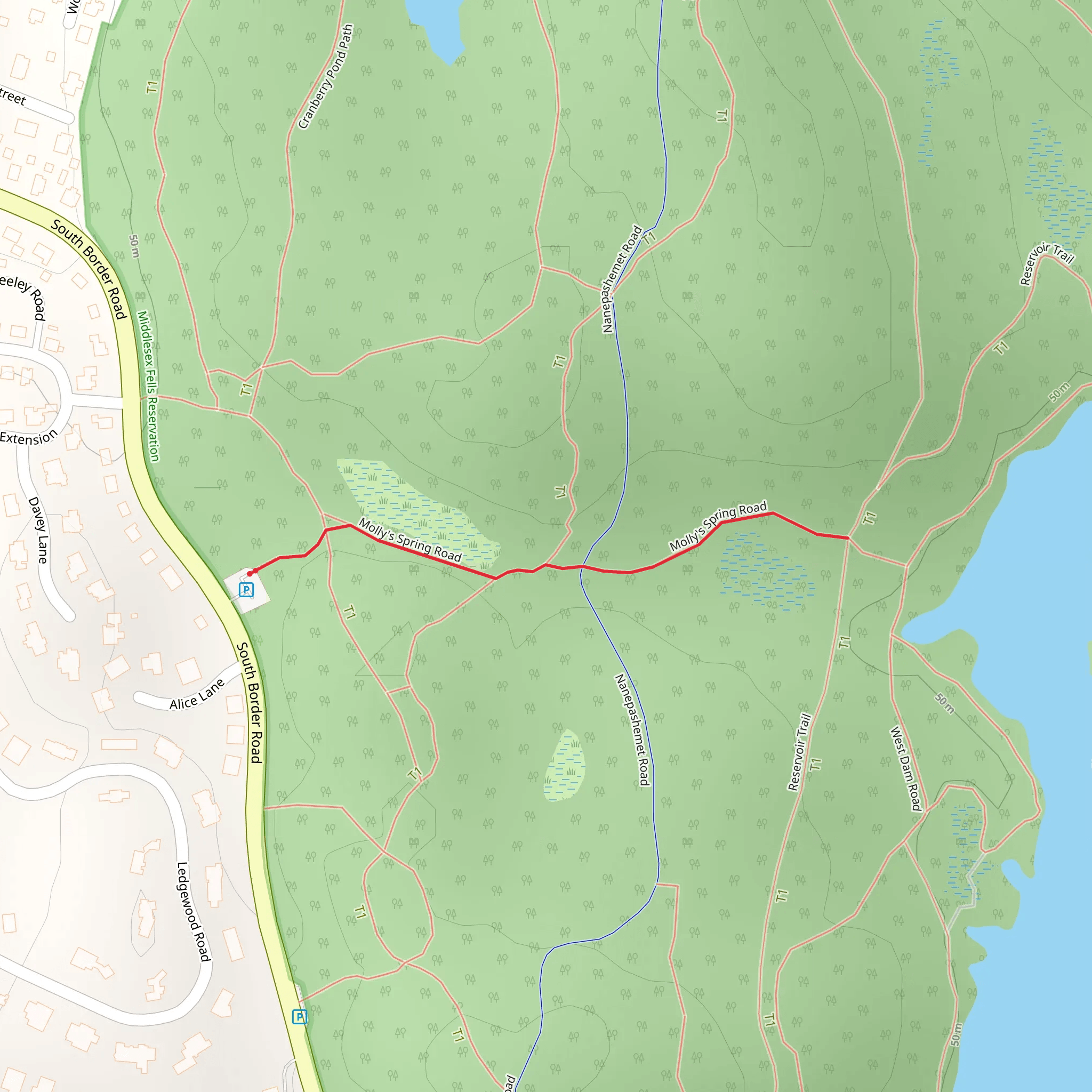 Molly Spring Road mobile static map