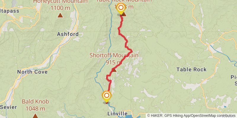 Mountains-to-Sea Trail stage 22 Map