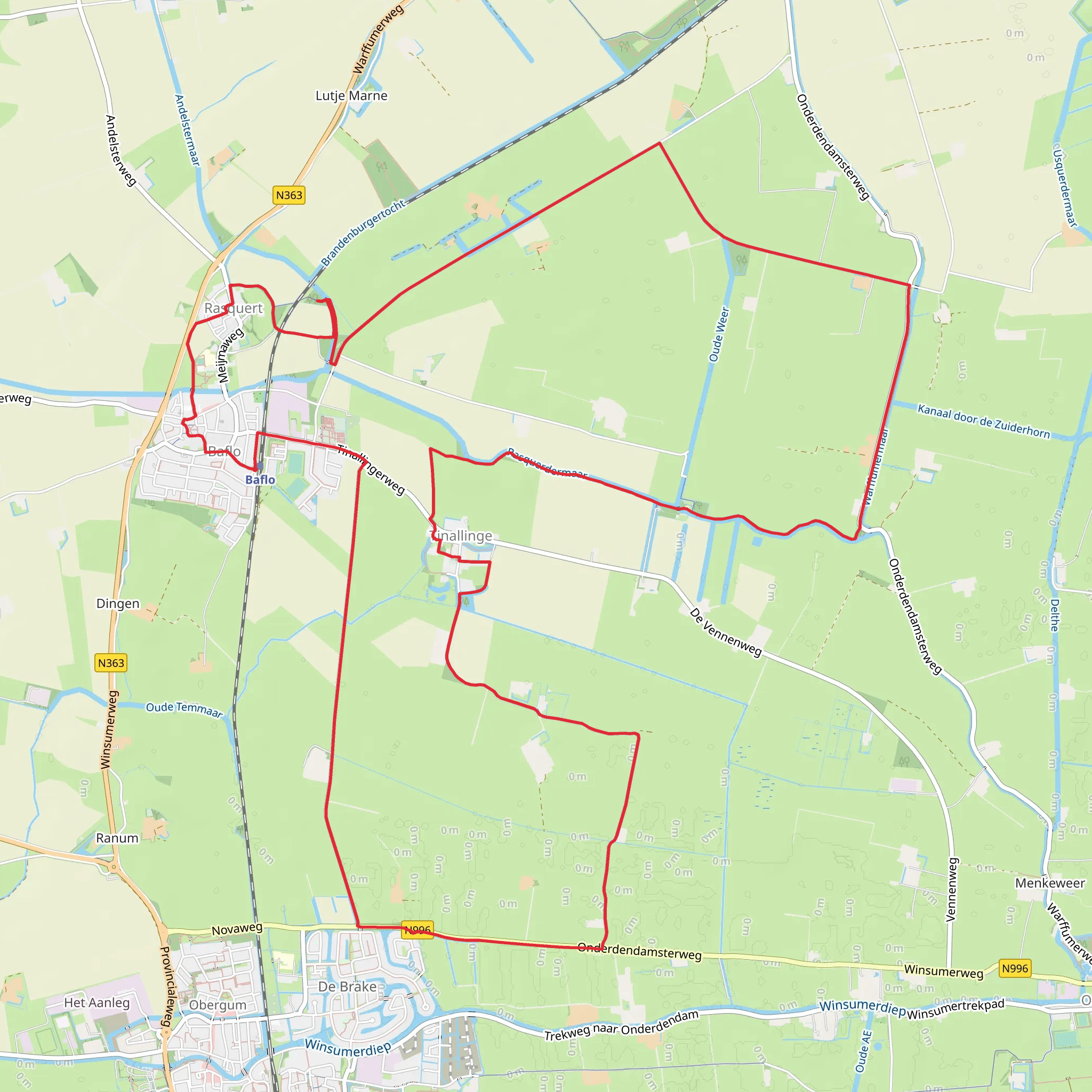 Oosterhuiser Loop via Hammelandster Weg and Molen Weg mobile static map