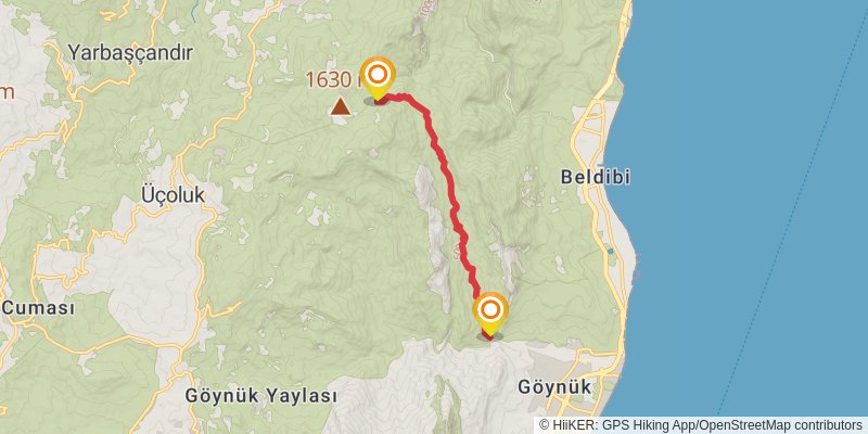 Lycian Way stage 27 Map