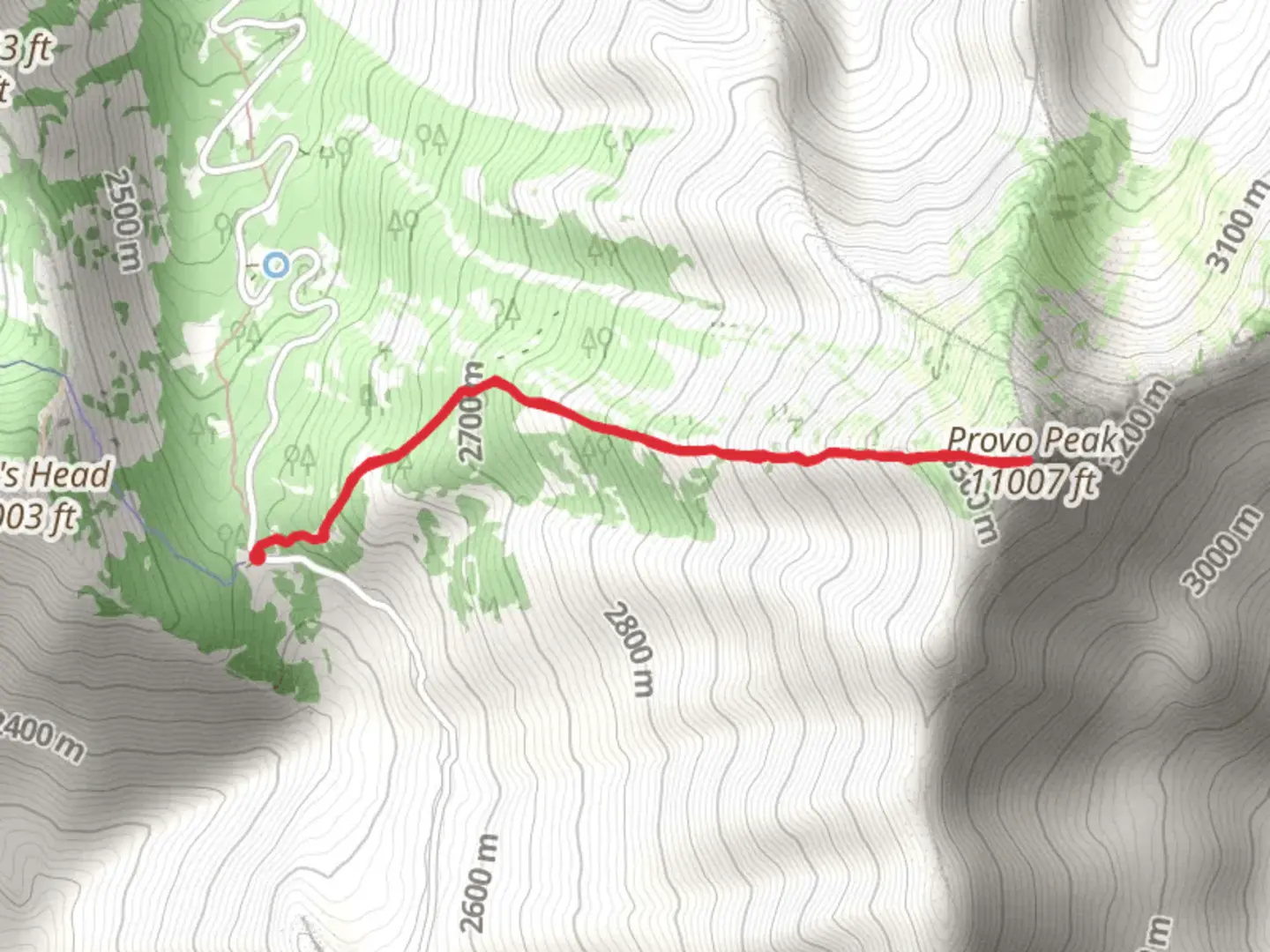 An image depicting the trail Provo Peak Trail and its surrounding area.