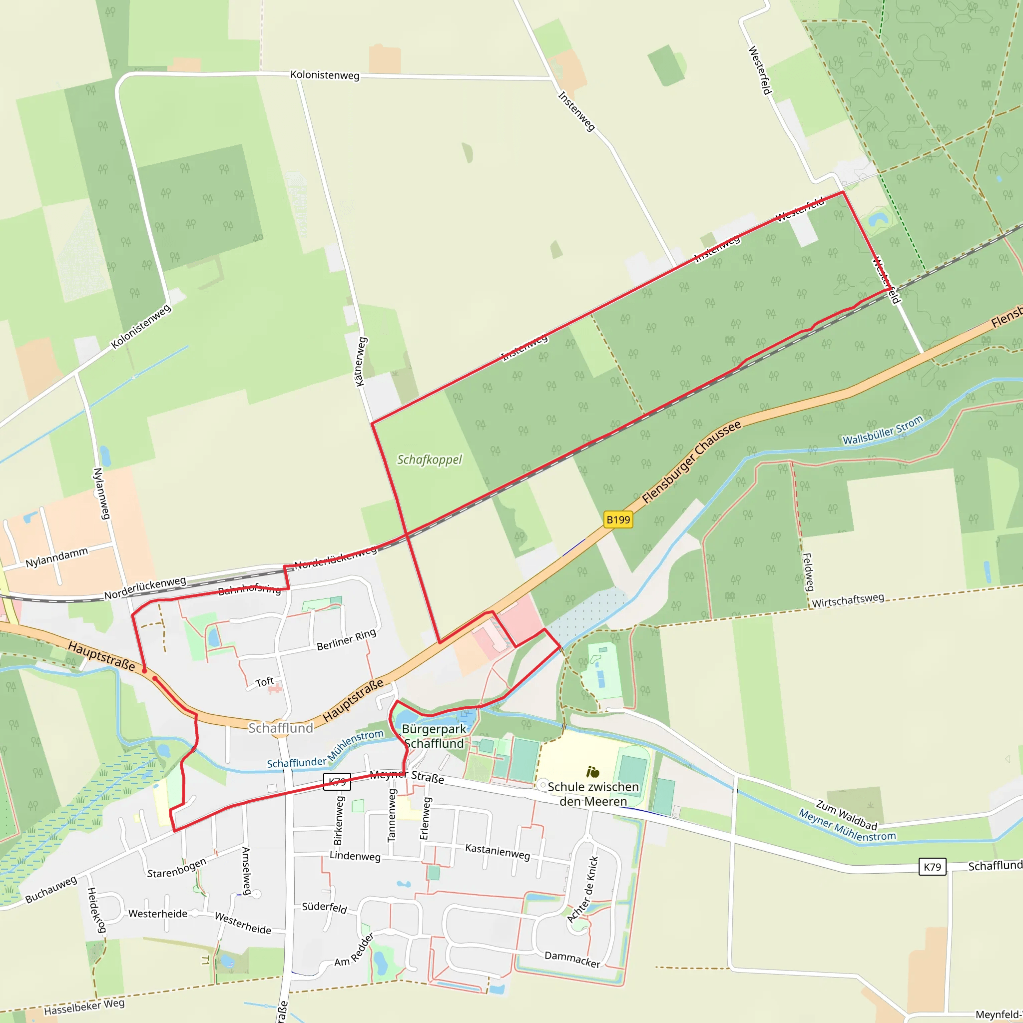 Durch das Urstromtal der Wallsbek mobile static map