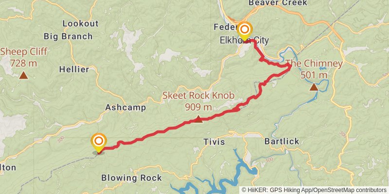 Great Eastern Trail (Incomplete) stage 86 Map