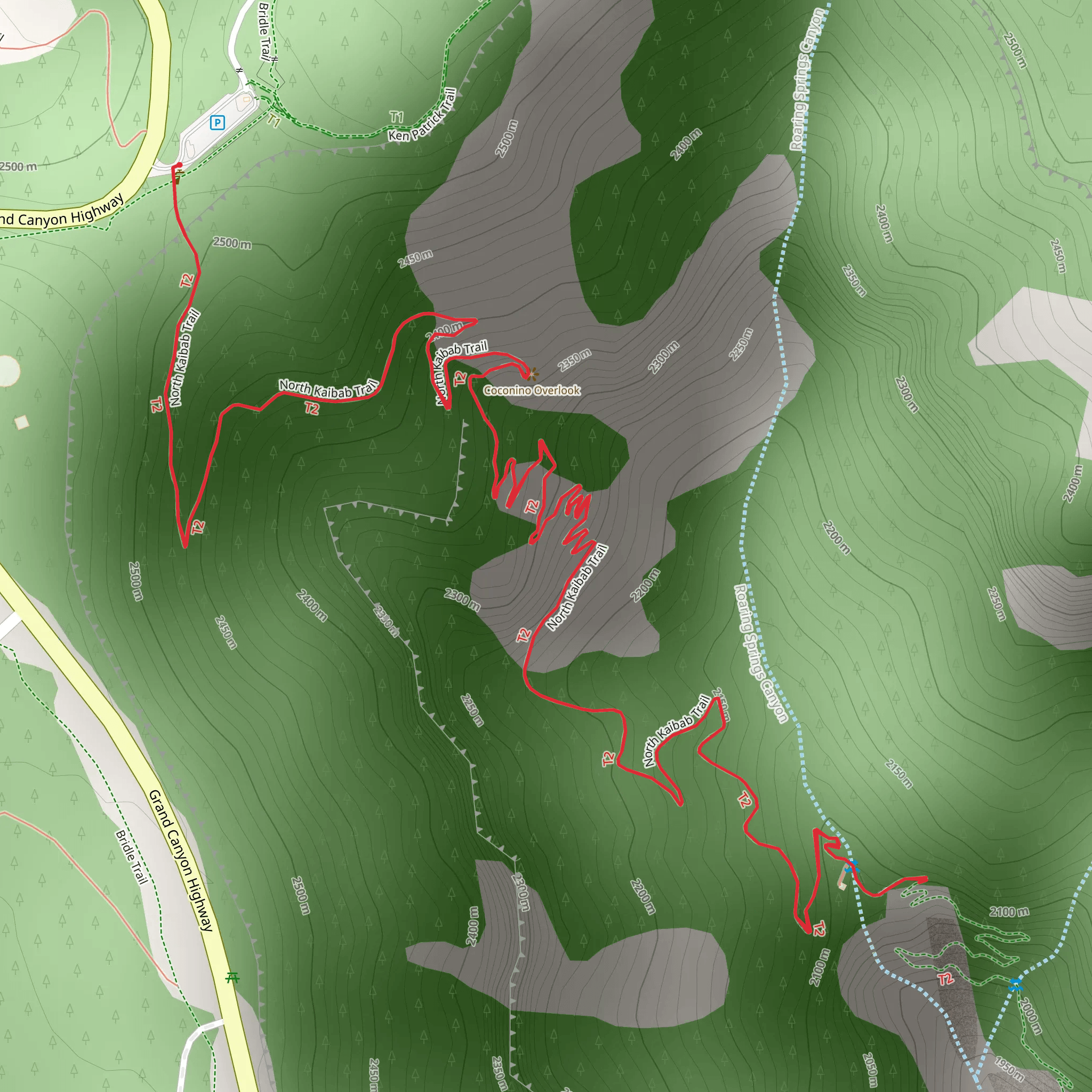 North Kaibab Short Trail mobile static map