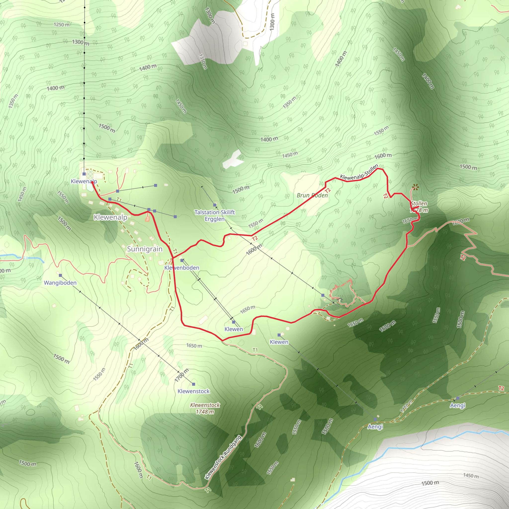 Klewenalp-Stollen Loop mobile static map