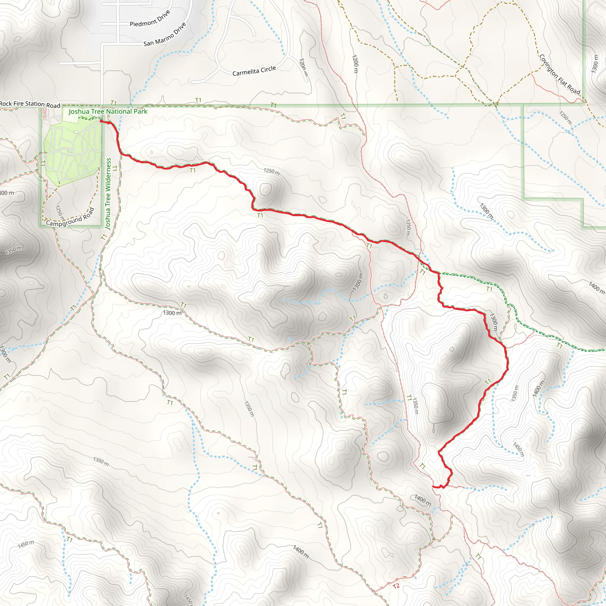 Cliff Trail via California Riding and Hiking Trail mobile static map