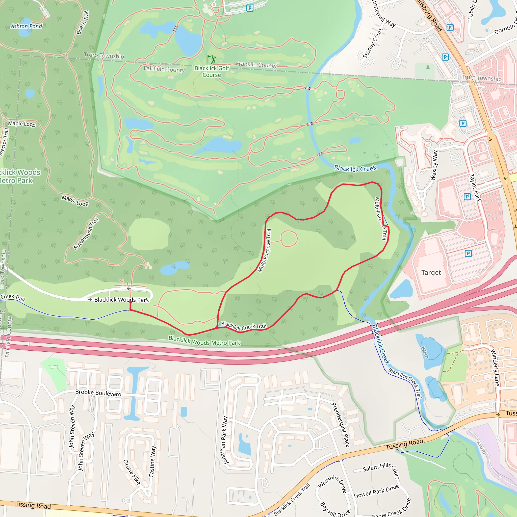Blacklick Creek Greenway Trail Loop mobile static map