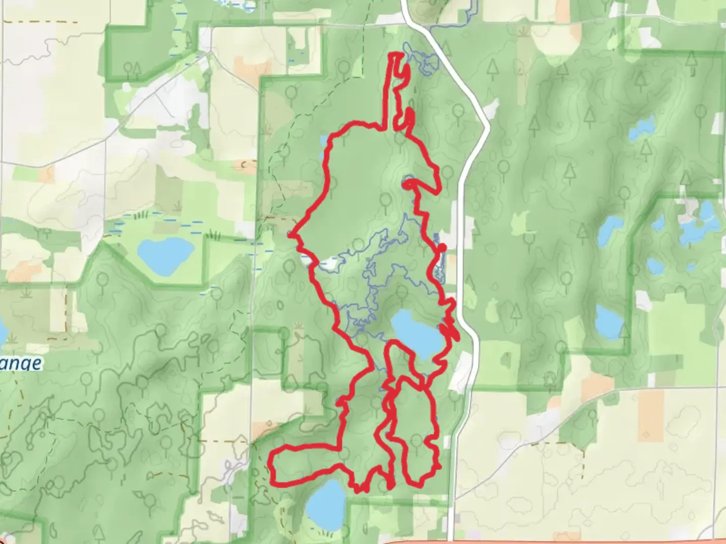 An image depicting the trail Green, Blue and Purple Loop and its surrounding area.