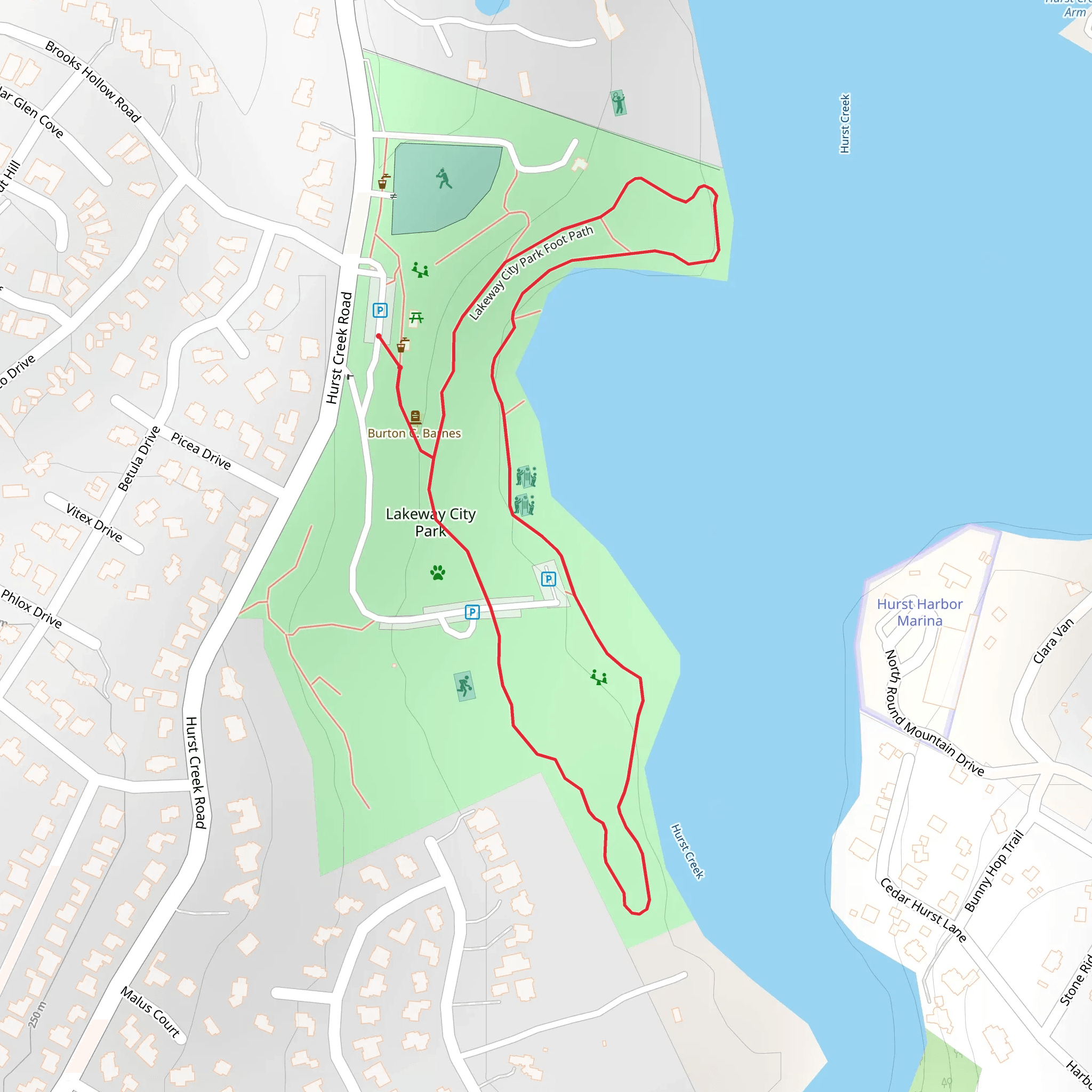Lakeway City Park Foot Path Loop mobile static map