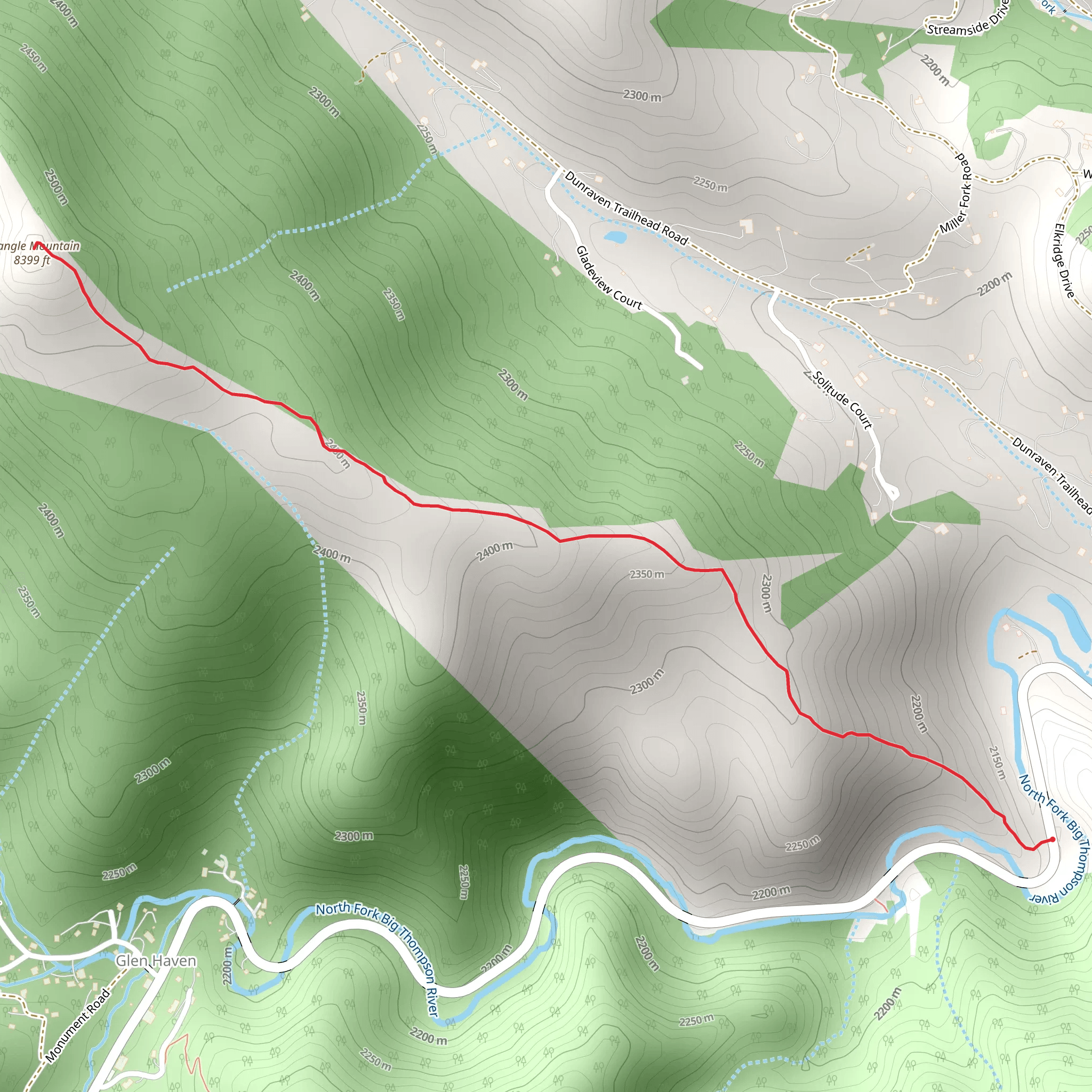 Triangle Mountain mobile static map