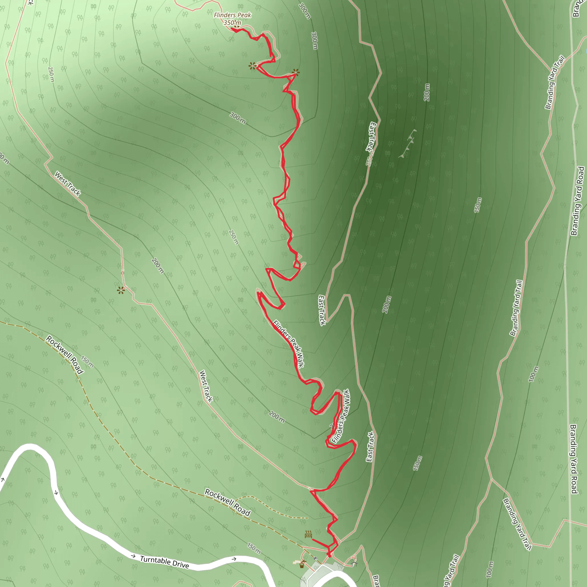 Flinders Peak Trail mobile static map