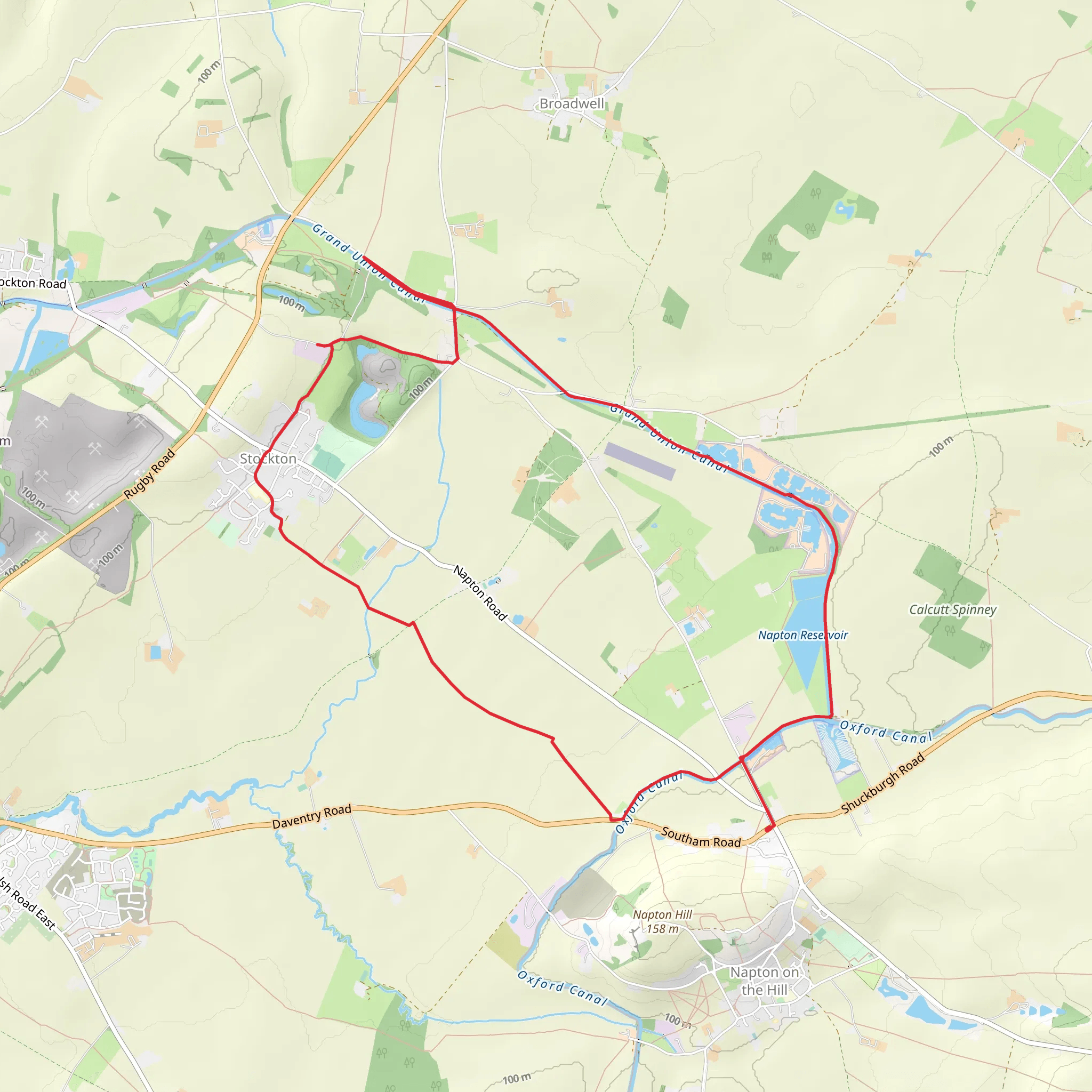 Napton on the Hill Loop via Grand Union Canal mobile static map