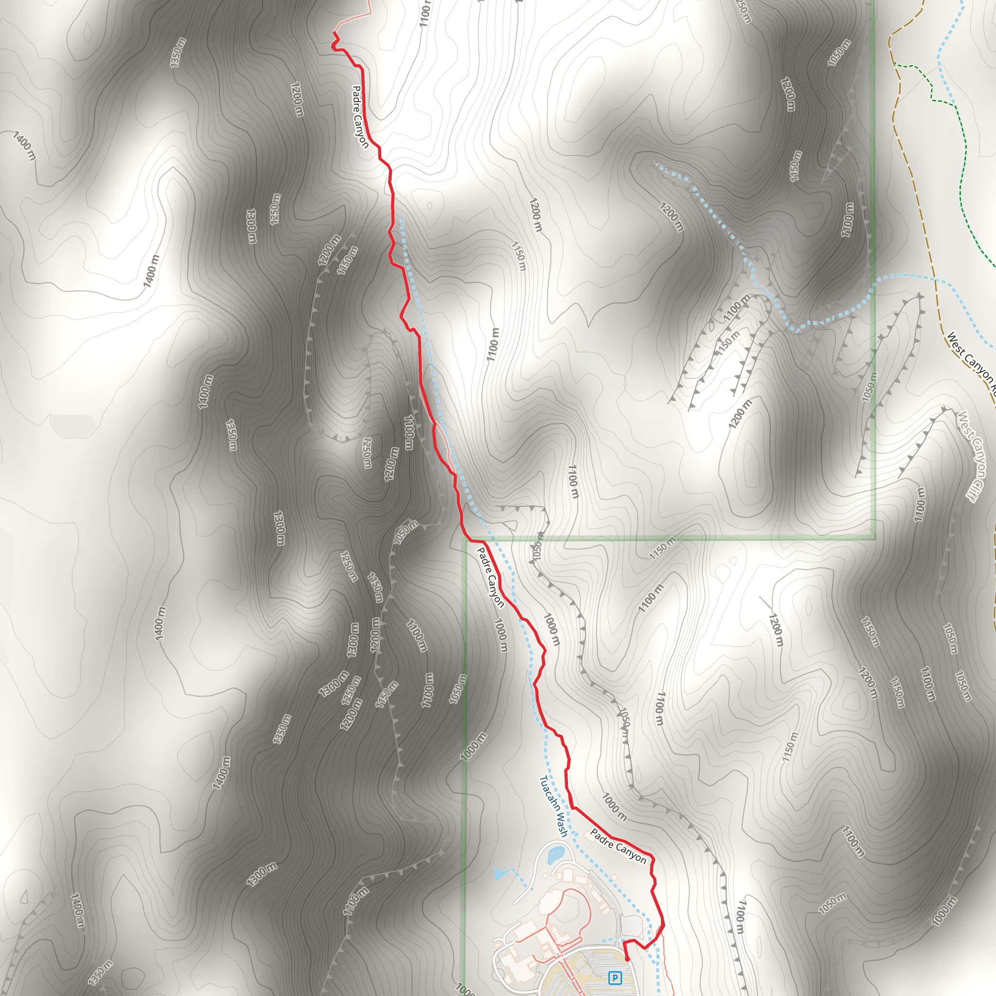 Padre Canyon Trail mobile static map