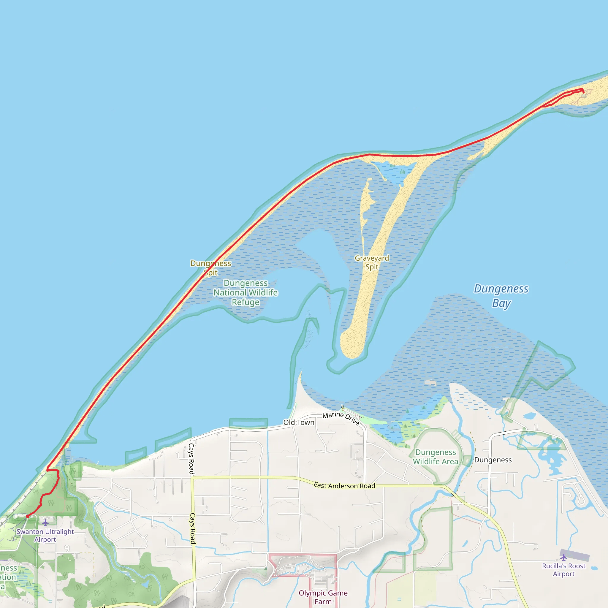 Dungeness Spit mobile static map