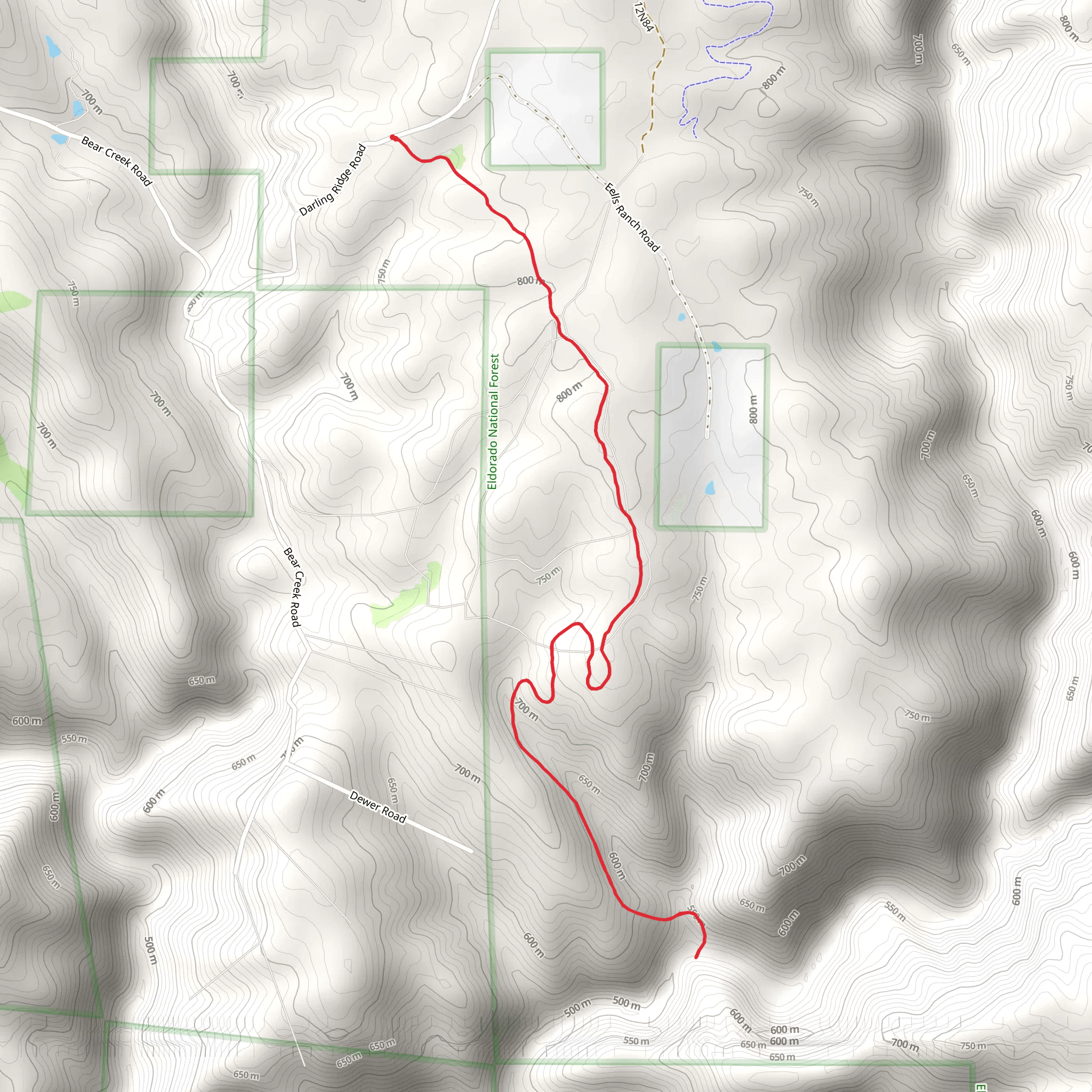 One Eye Creek Trail mobile static map