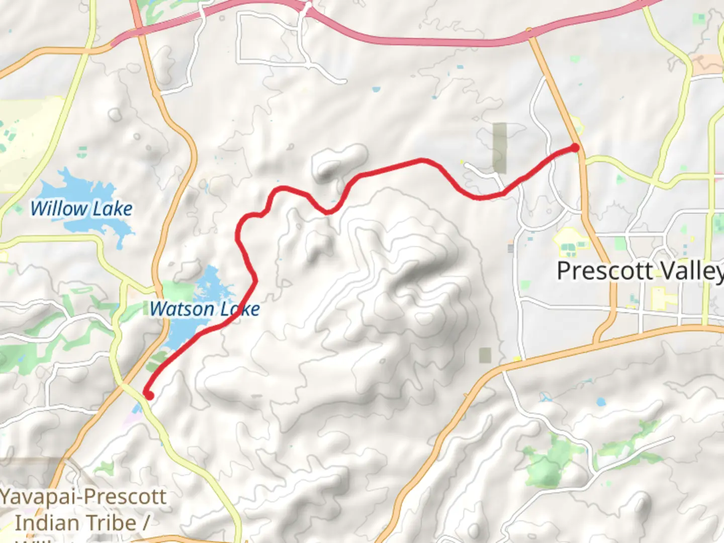 An image depicting the trail Iron King and Peavine Trail and its surrounding area.
