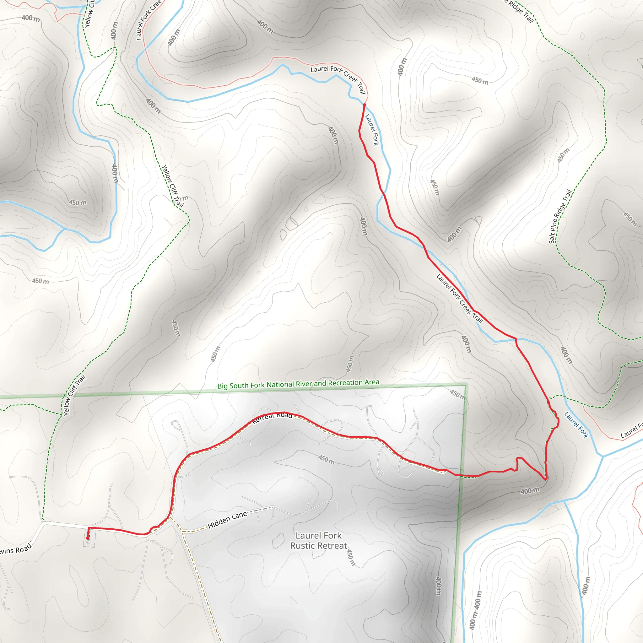 Laurel Fork Creek and Salt Pine Ridge Trail mobile static map