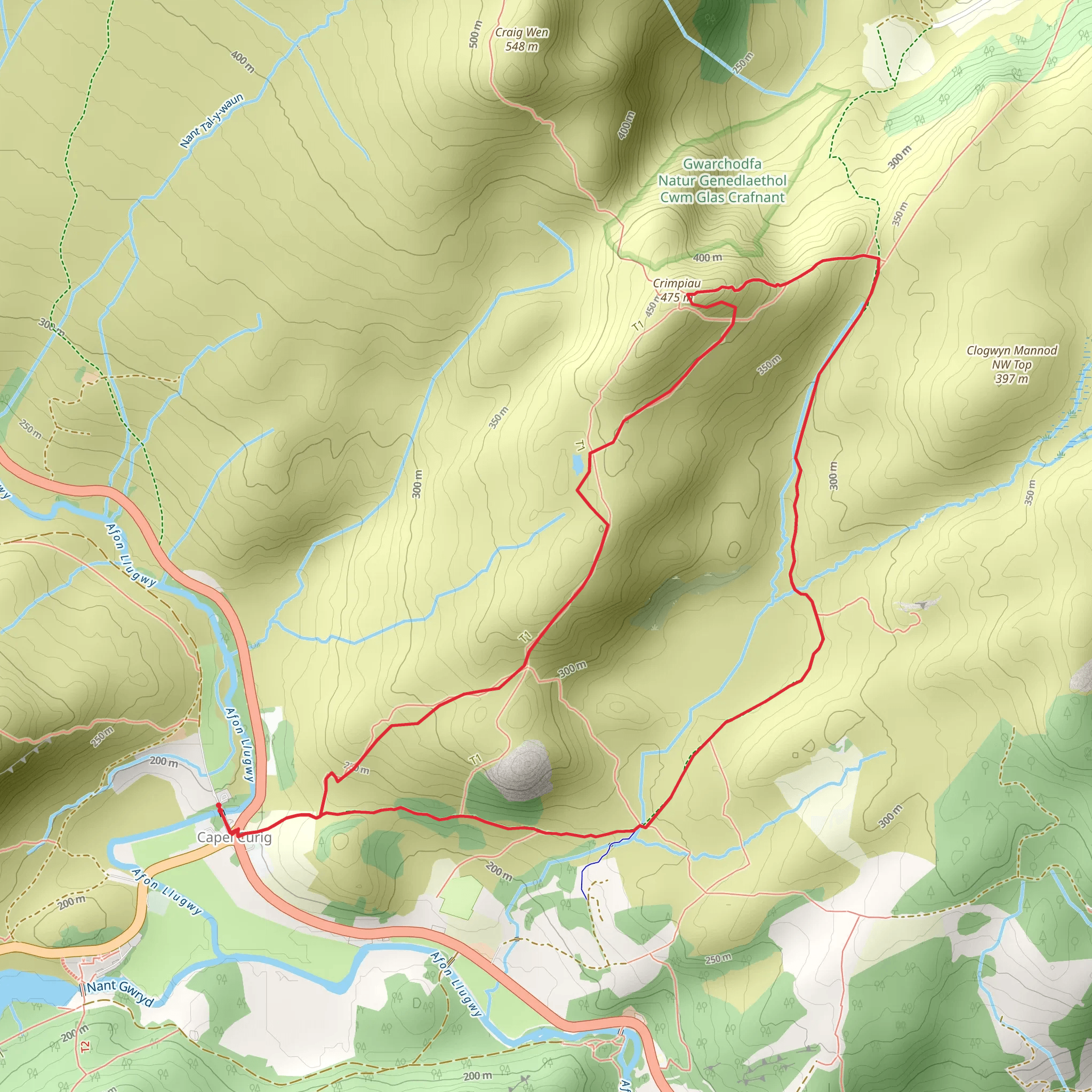 Crimpiau - Capel Curig mobile static map