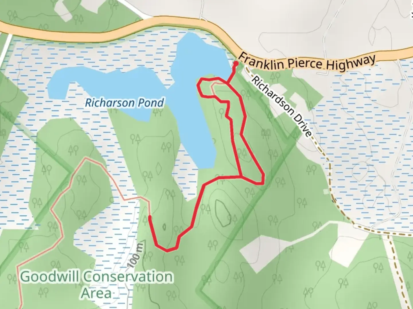 An image depicting the trail Franklin Pierce Loop Trail and its surrounding area.