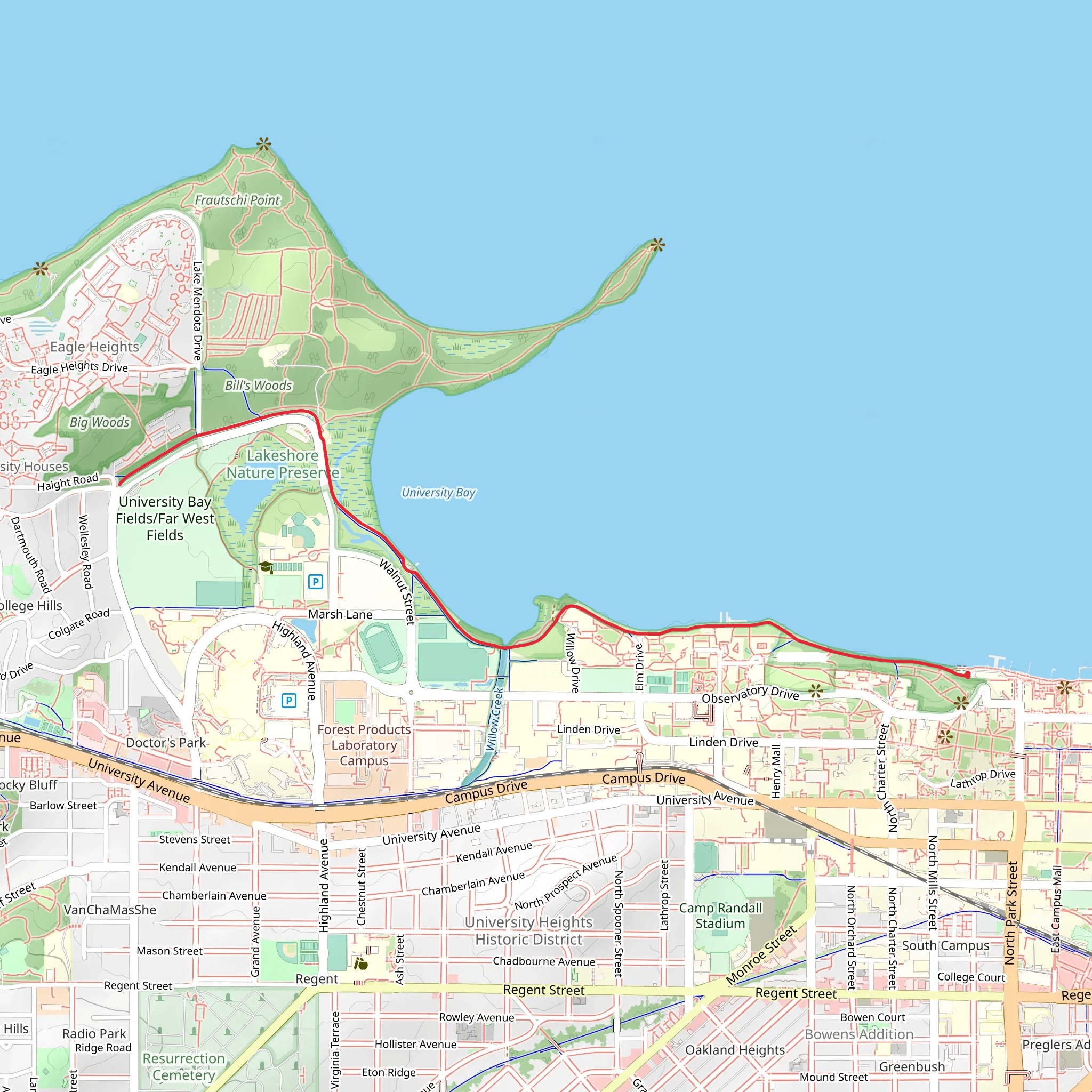 Howard Temin Lakeshore Path mobile static map
