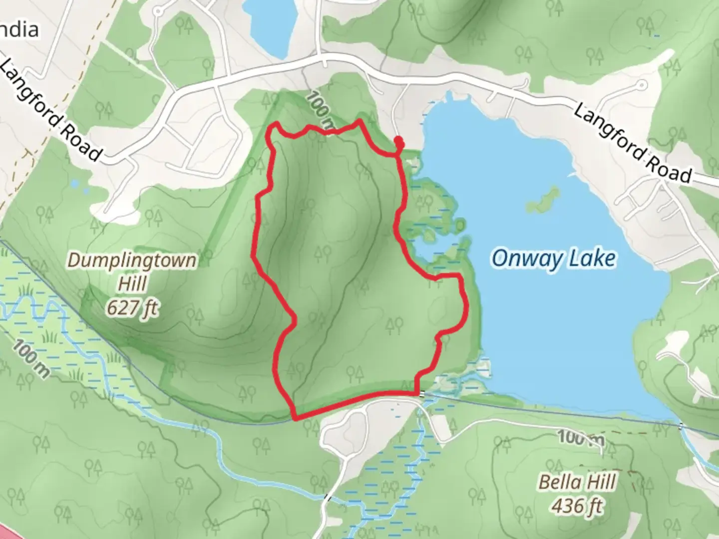 An image depicting the trail Onway Lake West Loop and its surrounding area.