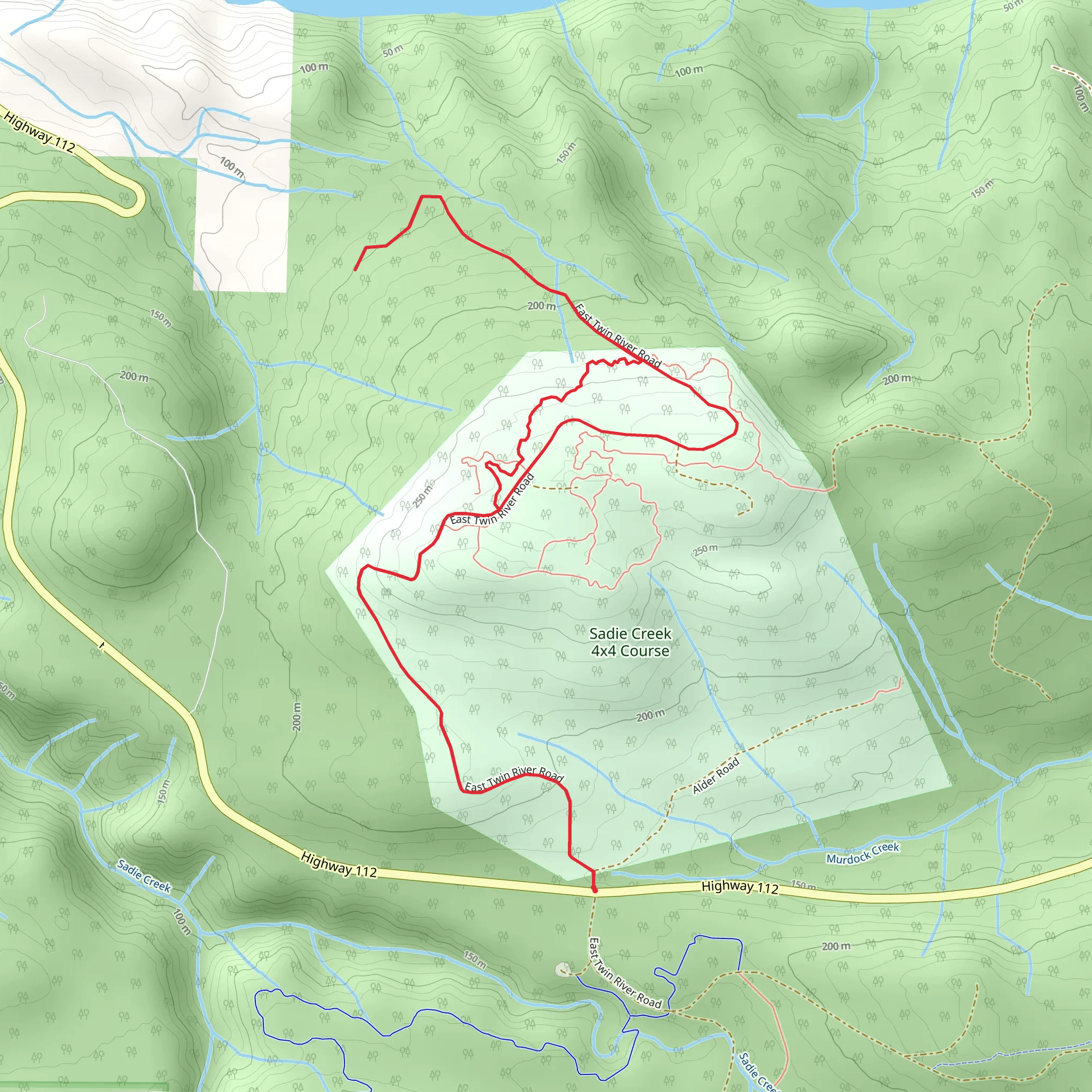 East Twin River Road and Chaos Loop mobile static map
