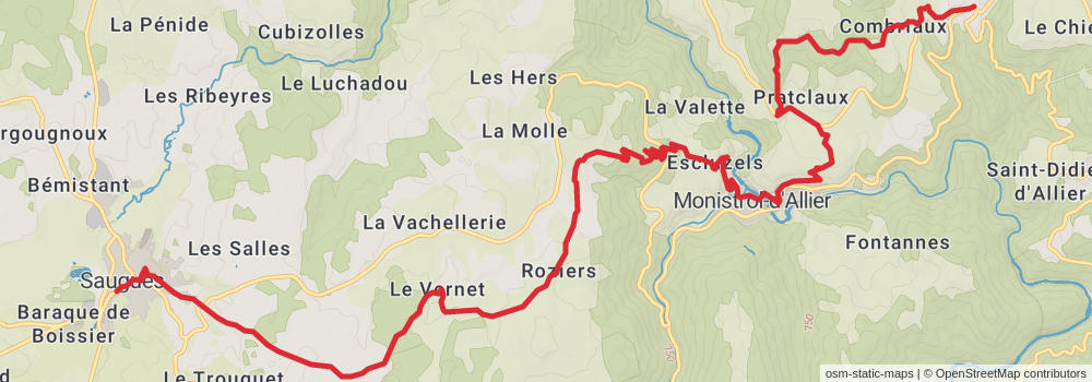 Camino Strasbourg-Saint Jean Pied de Port via Le Puy stage 47 Map