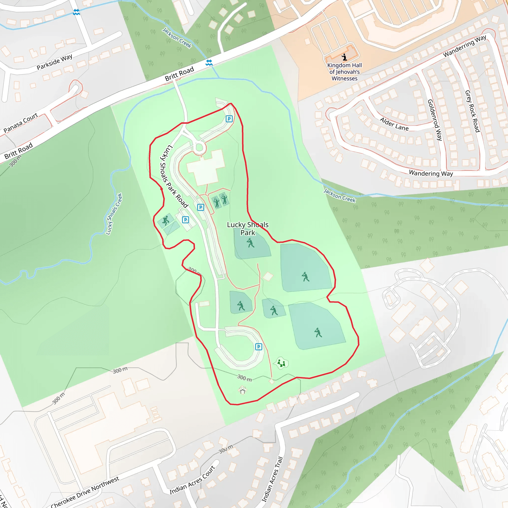 Lucky Shoals Park Loop mobile static map