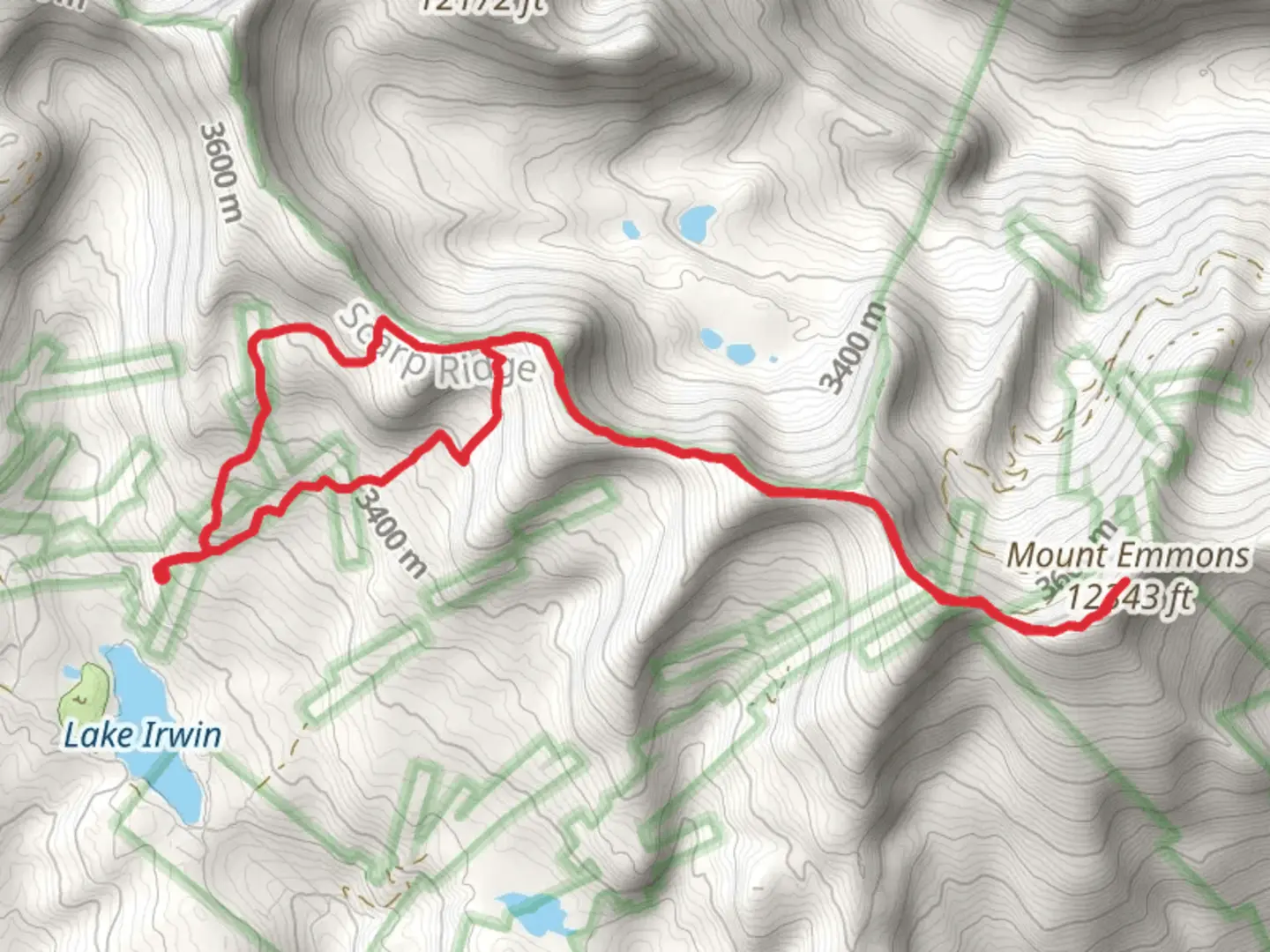An image depicting the trail Mount Emmons via Scarp Ridge Trail and its surrounding area.