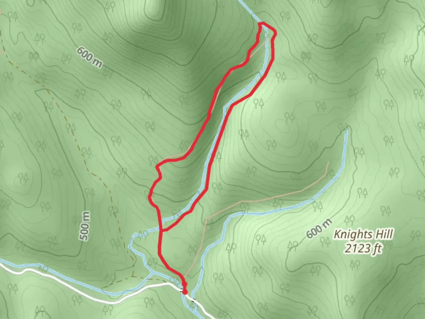 An image depicting the trail Slab Bridge Brook Loop Trail and its surrounding area.