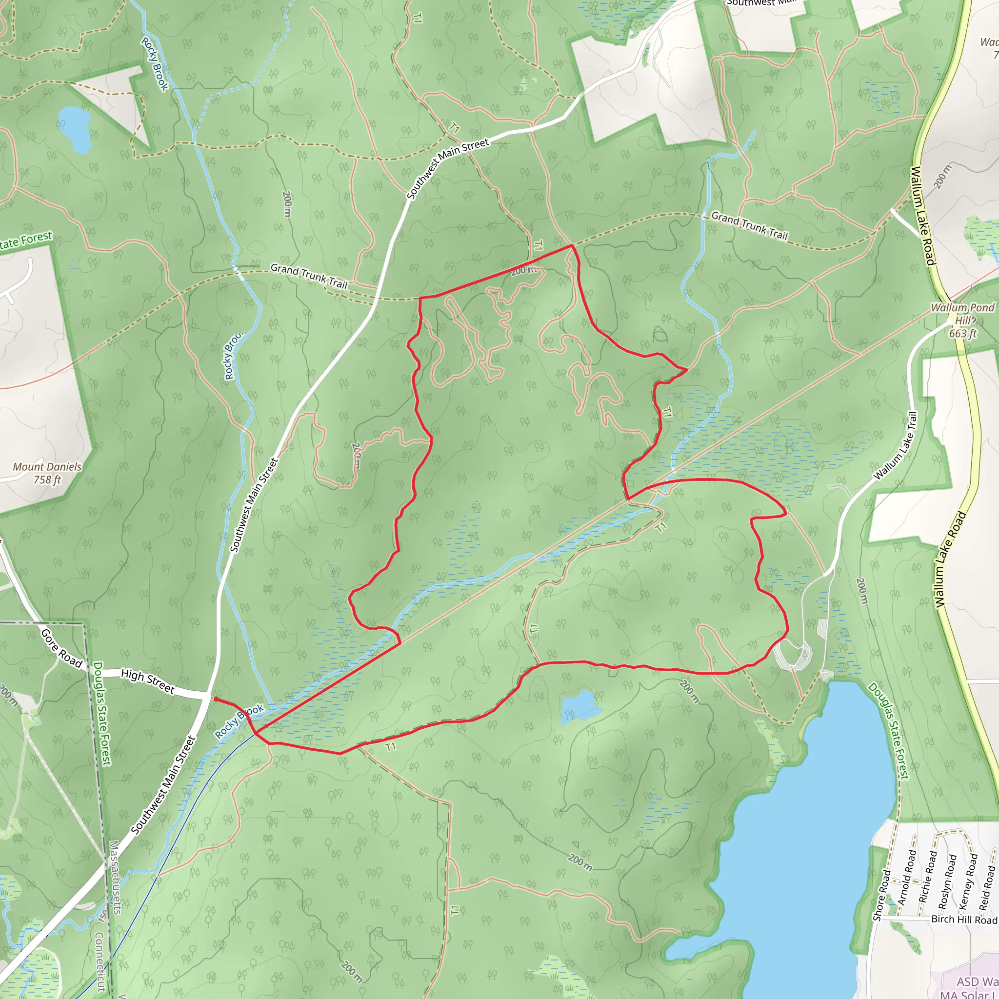 Midstate Loop Trail Rocky Brook mobile static map
