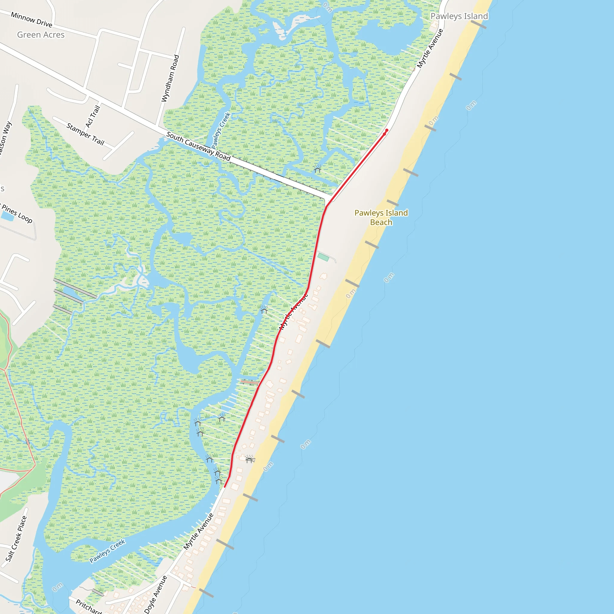 Pawleys Creek - Myrtle Avenue mobile static map