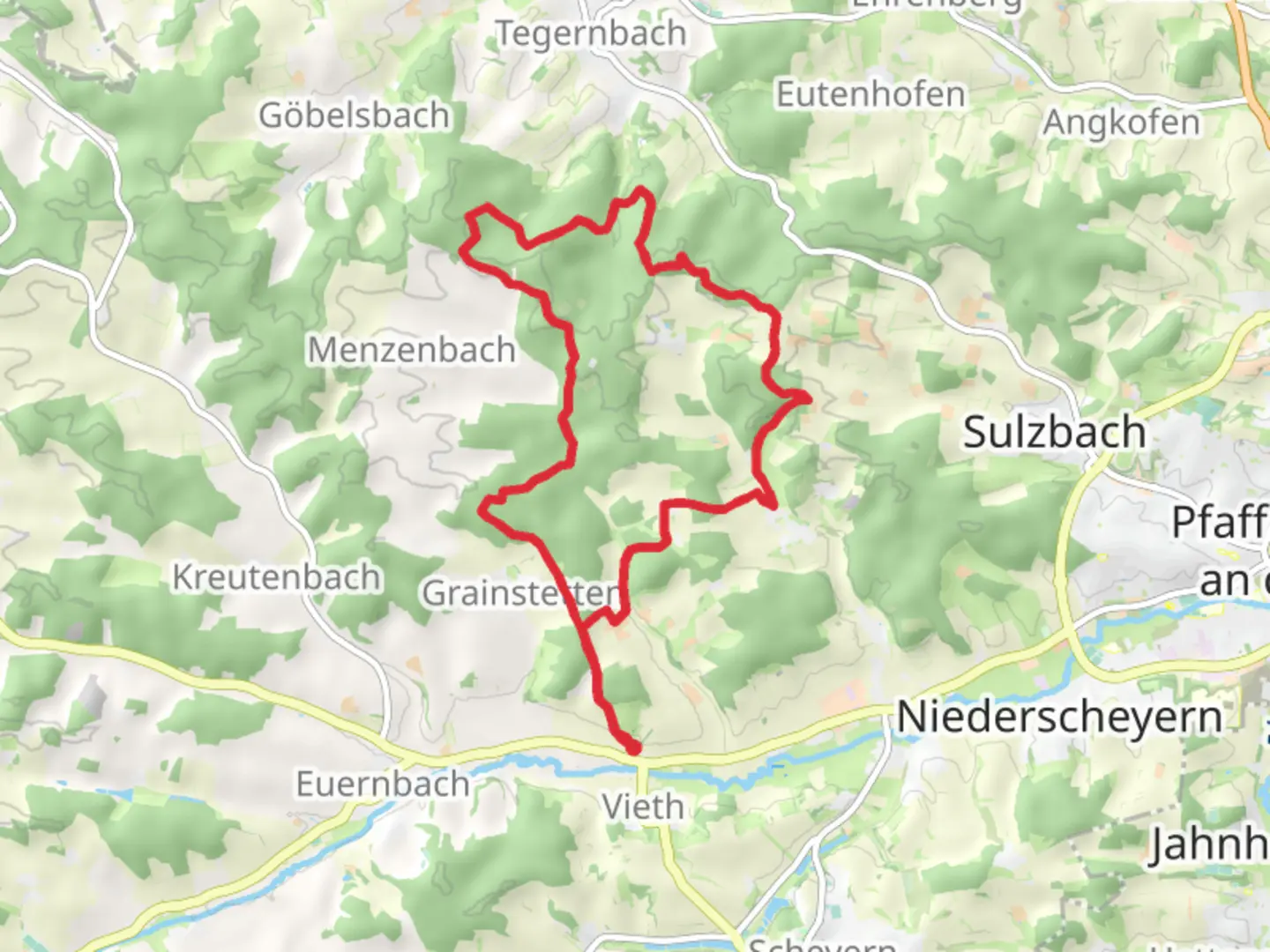 An image depicting the trail Wolfsberg Loop and its surrounding area.